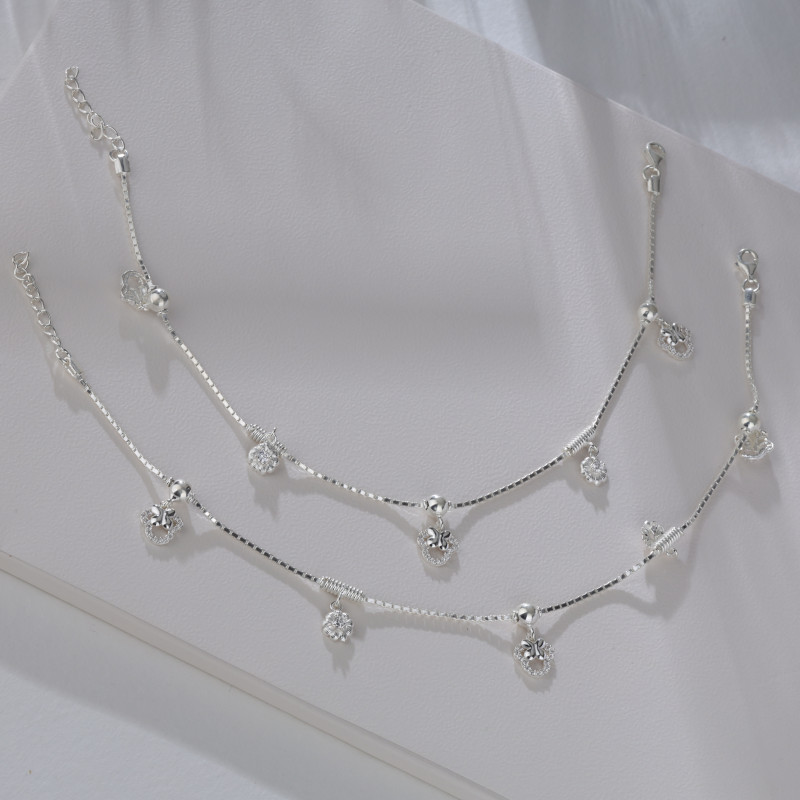 Floral Charm Anklet