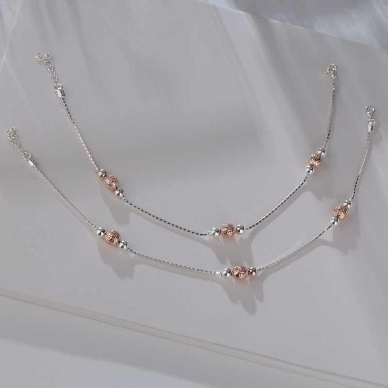 Two Tone Adjustable Anklets