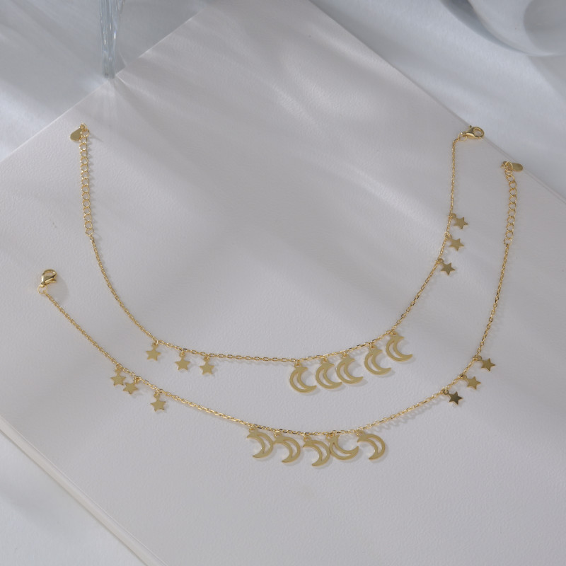 Celestial Moon Star Anklet-GP